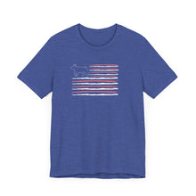 Load image into Gallery viewer, Show Barrow American Flag T-Shirt, Show Livestock, Show Stock, Barrow, Tapered, USA, Flag, Blue