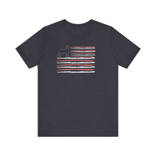 Load image into Gallery viewer, Show Lamb American Flag T-Shirt, Show Livestock, Show Stock, Lamb, Tapered, USA, Flag, Blue