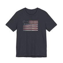 Load image into Gallery viewer, Show Barrow American Flag T-Shirt, Show Livestock, Show Stock, Barrow, Tapered, USA, Flag, Blue
