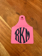 Load image into Gallery viewer, Custom Logo/Initials Cattle Ear Tag Ornament, Set of 5, Many Colors, Once Purchased ~ We'll email you regarding logo or initials & colors