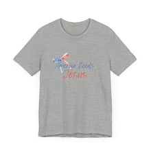 Load image into Gallery viewer, America Needs Jesus Jersey Short Sleeve Tee, Christian, America, Jesus, Tapered Shoulders
