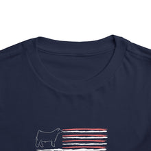 Load image into Gallery viewer, Show Steer American Flag Toddler T-Shirt
