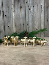 Load image into Gallery viewer, Gold Barrow Christmas Ornaments, Set of 4
