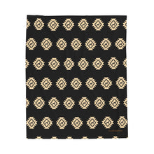 Load image into Gallery viewer, Show Goat Aztec Velveteen Plush Blanket, Show Livestock, Goat, Black 50x60
