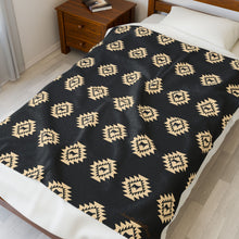 Load image into Gallery viewer, Heifer Aztec Velveteen Plush Blanket, Show Livestock, Heifer, Black 50x60,
