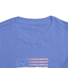 Load image into Gallery viewer, Show Steer American Flag Toddler T-Shirt
