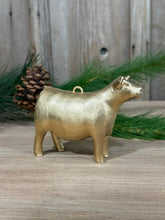 Load image into Gallery viewer, Gold Heifer Cow Christmas Ornaments, Set of 4
