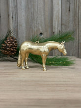 Load image into Gallery viewer, Gold Horse Christmas Ornaments, Quarter Horse, Set of 4

