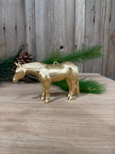Load image into Gallery viewer, Gold Horse Christmas Ornaments, Quarter Horse, Set of 4
