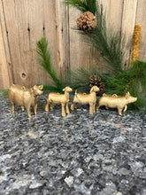 Load image into Gallery viewer, Gold Barrow Christmas Ornaments, Set of 4
