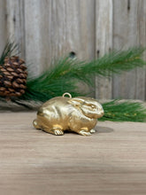 Load image into Gallery viewer, Gold Rabbit Christmas Ornament, Set of 4
