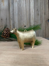 Load image into Gallery viewer, Gold Show Steer Christmas Ornaments, Set of 4
